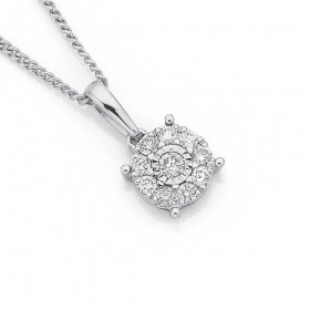 9ct-White-Gold-Diamond-Pendant-TDW025ct on sale