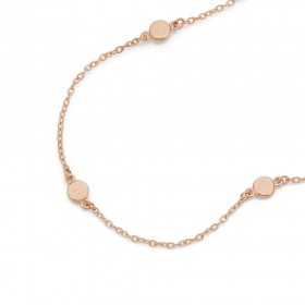 9ct+Rose+Gold+19cm+Disc+Chain+Bracelet