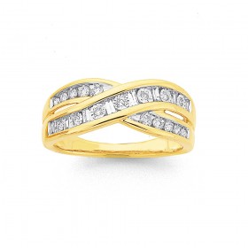 9ct-Diamond-Crossover-Dress-Ring on sale