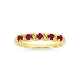 9ct-Diamond-and-Ruby-Band on sale