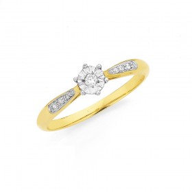 9ct-Diamond-Solitaire-Ring on sale