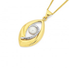 9ct-Freshwater-Pearl-and-Diamond-Pearl-Pendant on sale