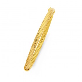 9ct-Gold-on-Silver-Twist-Bangle on sale