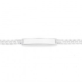 Sterling+Silver+19cm+Curb+ID+Bracelet