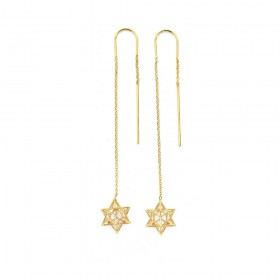 9ct+Geometric+3D+Star+Thread+Earrings+with+Elbow