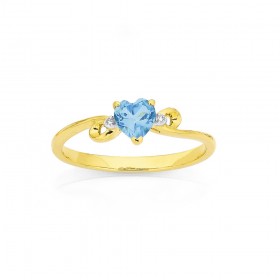 9ct-Blue-Topaz-Diamond-Heart-Ring on sale