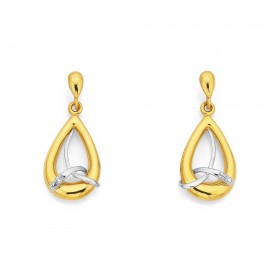 9ct+Diamond+Set+Earrings