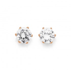 9ct-Rose-Gold-Cubic-Zirconia-Studs on sale