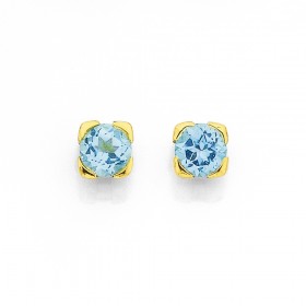 9ct+Blue+Topaz+Studs