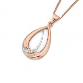 9ct+Rose+Gold+Diamond+Set+Pendant