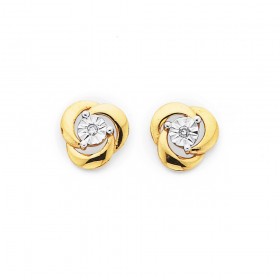 9ct-Diamond-in-Knot-Stud-Earrings on sale
