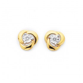 9ct-Diamond-in-Knot-Stud-Earrings on sale