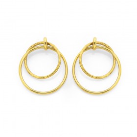 9ct+Circle+Drop+Earrings