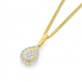 9ct+Diamond+Pear+Shaped+Pendant