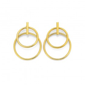 9ct+Double+Circle+Earrings