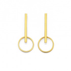 9ct+Open+Circle+Drop+Earrings