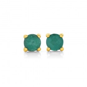 9ct+Emerald+Studs