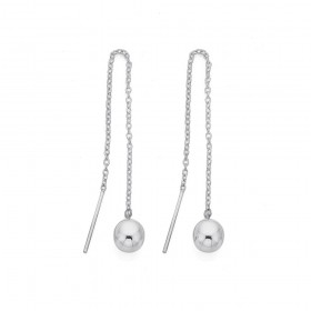 Sterling+Silver+Orb+Thread+Earrings