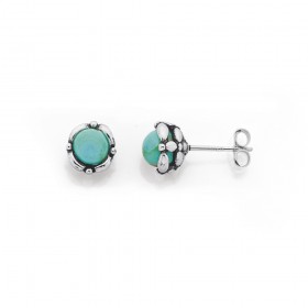 Sterling+Silver+Created+Turquoise+Studs