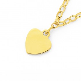 9ct-19cm-Solid-Belcher-Heart-Charm-Bracelet on sale