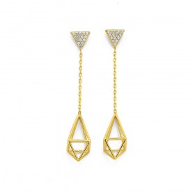 9ct+Cubic+Zirconia+Earrings