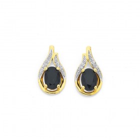 9ct-Sapphire-Diamond-Earrings on sale