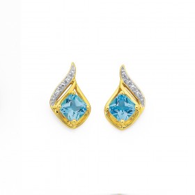 9ct+Blue+Topaz+%26amp%3B++Diamond+Earrings