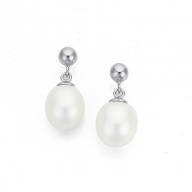 Sterling+Silver+Freshwater+Pearl+Earrings