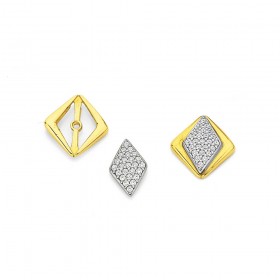 9ct+Cubic+Zirconia+Stud+Earrings