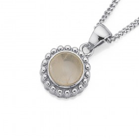 Sterling-Silver-Rose-Quartz-Bubble-Halo-Pendant on sale