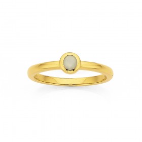 Eliza+9ct+Milky+Chalcedony+Stone+Ring