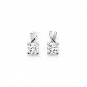 Sterling+Silver+Cubic+Zirconia+Studs