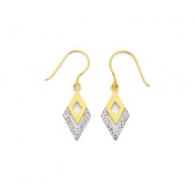 9ct+Crystal+Drop+Earrings