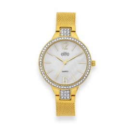 Elite-Ladies-Gold-Tone-MOP-Dial-Watch on sale