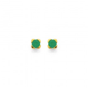 9ct+Emerald+Studs