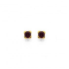 9ct+Garnet+Studs