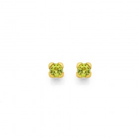 9ct+Peridot+Studs