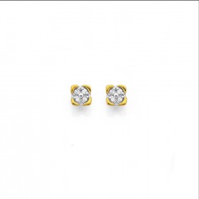 9ct+Diamond+Set+Studs