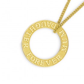 9ct+%27Mum+Daughter+Forever%27+Circle+Pendant