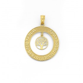 9ct+Two+Tone+Tree+of+Life+Pendant