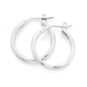 Sterling+Silver+15mm+Smooth+Twist+Hoop+Earrings