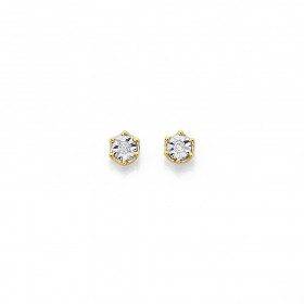 9ct+Round+Diamond+Stud+Earrings