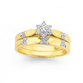 9ct%2C+Diamond+Cluster+Bridal+Ring+Set