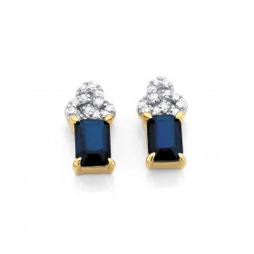 9ct-Sapphire-and-Diamond-Earrings on sale