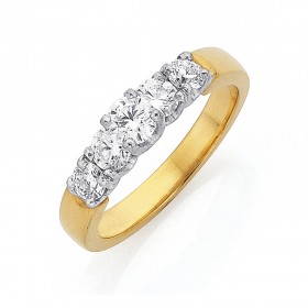 18ct-5-stone-Diamond-Ring-Total-Diamond-Weight100ct on sale