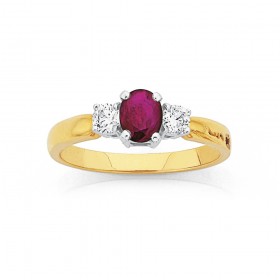 18ct-Ruby-Diamond-Ring on sale