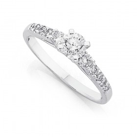 18ct+White+Gold+Diamond+Ring