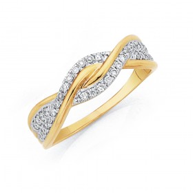 9ct-Diamond-Crossover-Ring-Total-Diamond-Weight25ct on sale