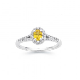 9ct-White-Gold-Yellow-Sapphire-and-Diamond-Ring-Total-Diamond-Weight25ct on sale