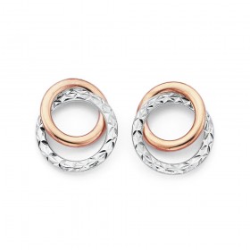 9ct+Two+Tone+Stud+Earrings